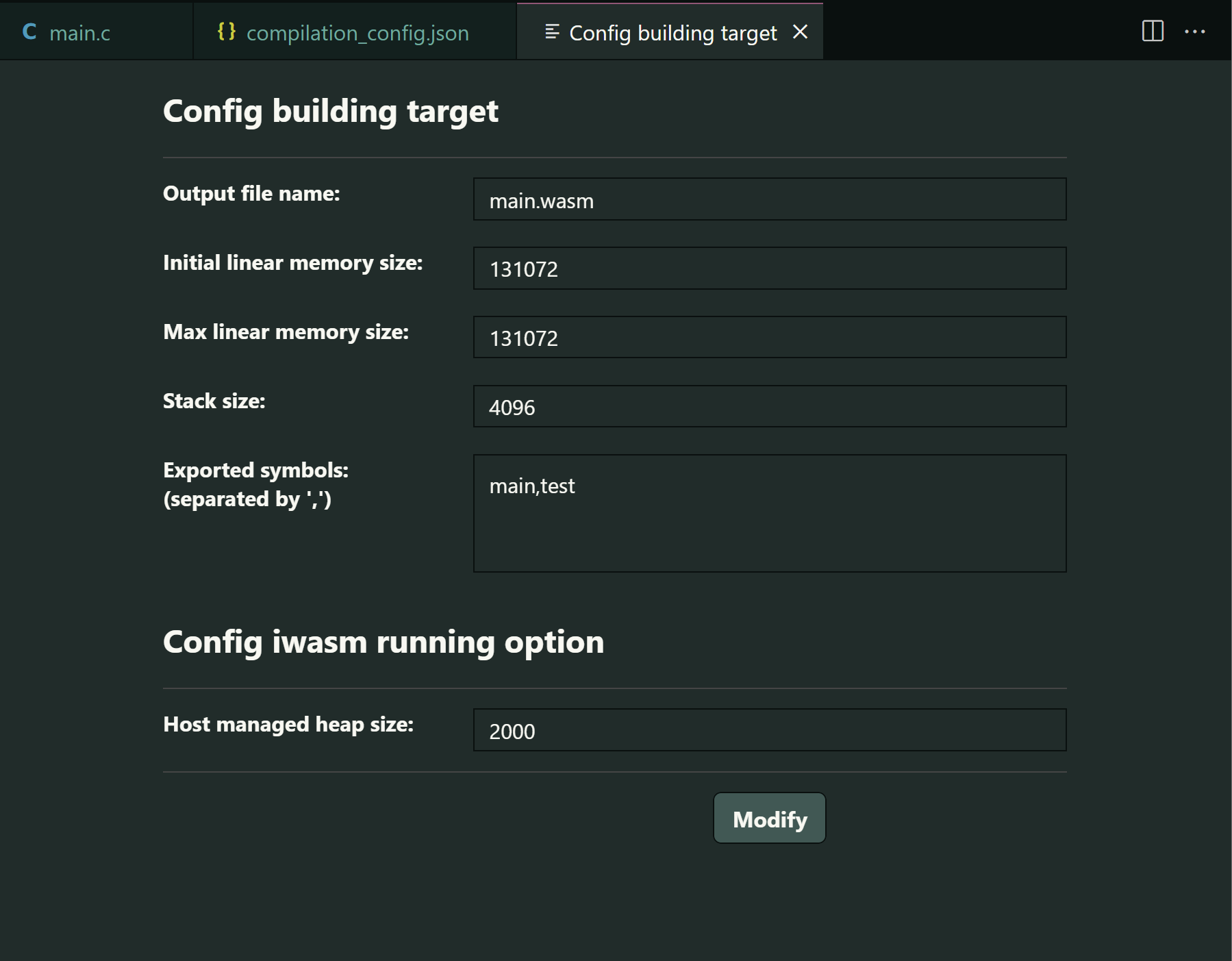 config building target